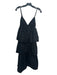 Zara Size S Black Polyester Spaghetti Strap Tiered Babydoll V Neck Dress Black / S