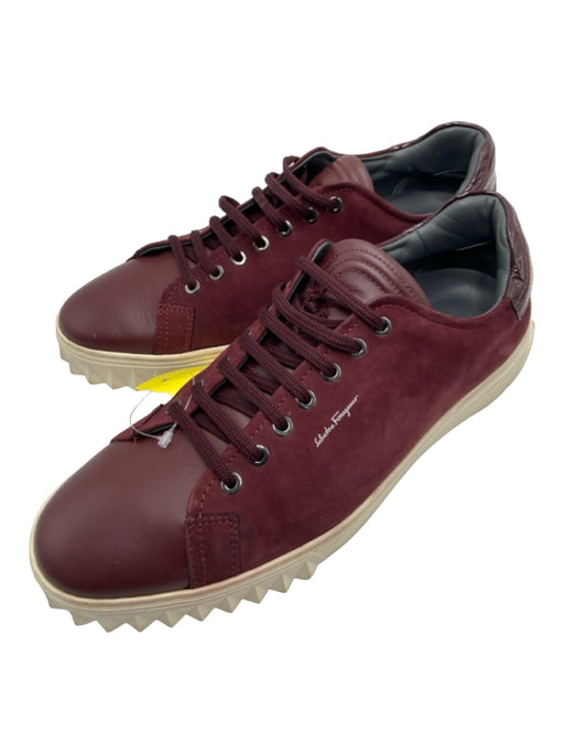 Salvatore Ferragamo Shoe Size 10.5 Red & White Suede Laces Men's Shoes 10.5