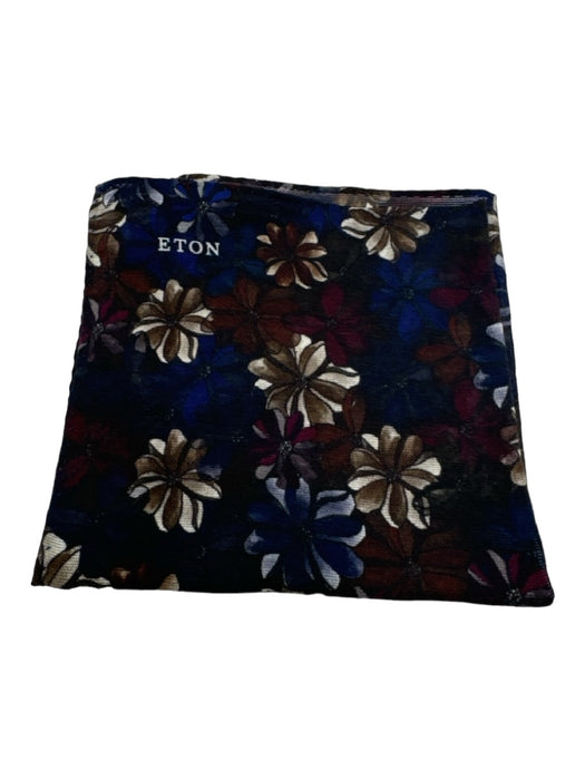 Eton NWT Blue & Multi Floral Men's Pocket Square