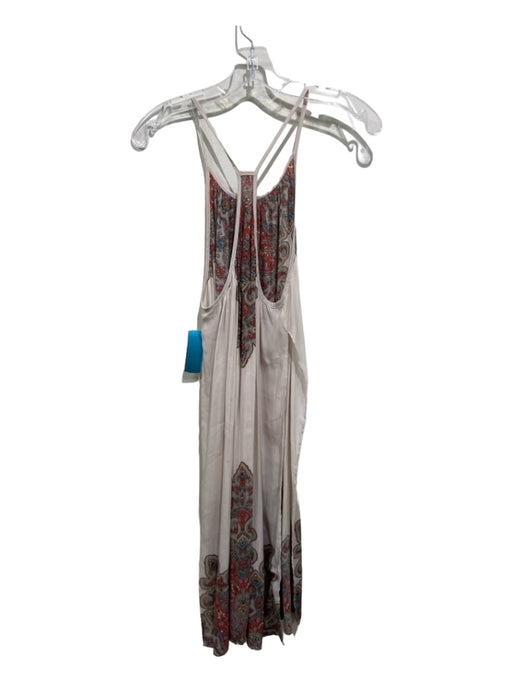 Free People Size S Gray & multi Polyester High slit Spaghetti Strap Sheer Dress Gray & multi / S