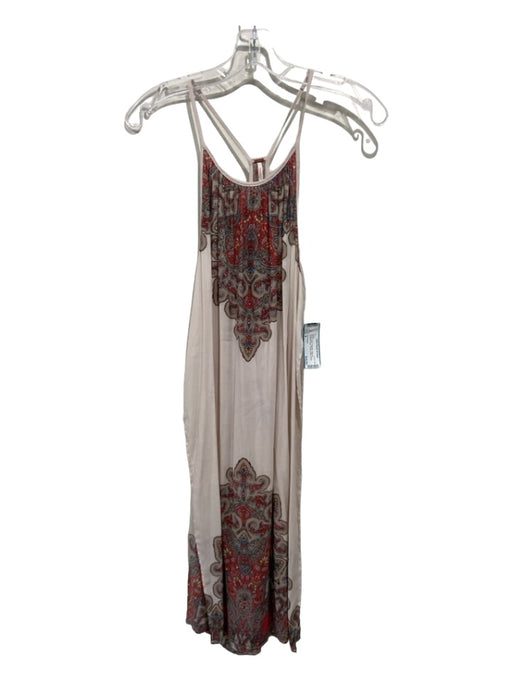 Free People Size S Gray & multi Polyester High slit Spaghetti Strap Sheer Dress Gray & multi / S