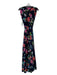 Yumi Kim Size XS Black & Multi Silk Floral Wrap Maxi Cap Sleeve Dress Black & Multi / XS