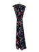 Yumi Kim Size XS Black & Multi Silk Floral Wrap Maxi Cap Sleeve Dress Black & Multi / XS