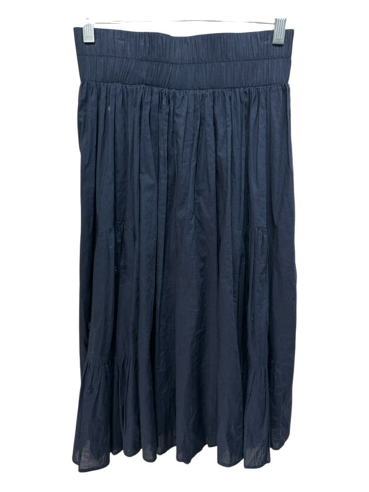 Merlette Size XS Navy Cotton Elastic Waist Paneled Knee Length Skirt Navy / XS