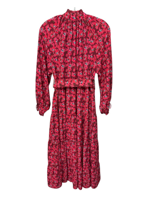 CROSBY by Mollie Burch Size XS Red, Green & Turquoise Polyester Floral Dress Red, Green & Turquoise / XS