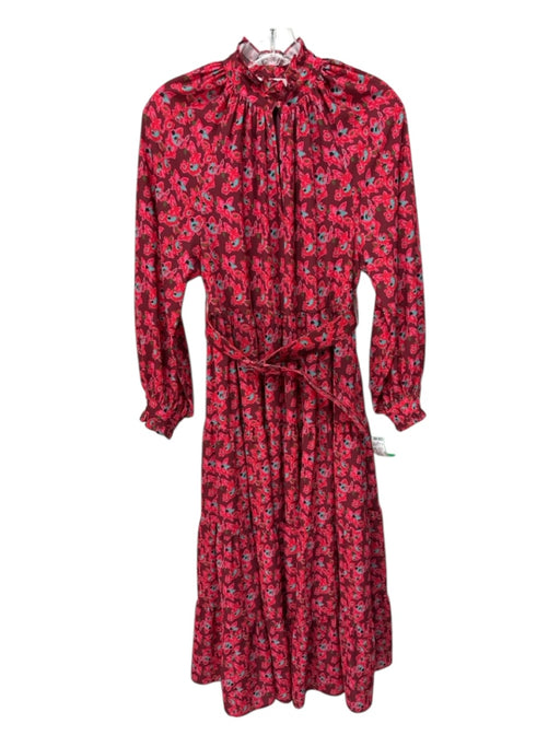 CROSBY by Mollie Burch Size XS Red, Green & Turquoise Polyester Floral Dress Red, Green & Turquoise / XS