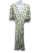 Tanya Taylor Size 2 White, Yellow & Black Silk Blend Floral Short Sleeve Dress White, Yellow & Black / 2