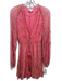 Hemant & Nandita Size XS Pink & Yellow Viscose Metallic Thread Floral Dress Pink & Yellow / XS