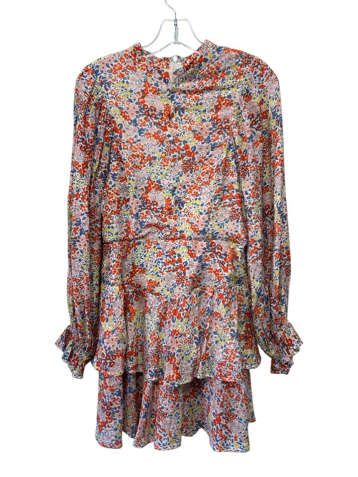 Karlie Size S Red, Blue & Pink Cotton Long Sleeve Floral Button Detail Dress Red, Blue & Pink / S