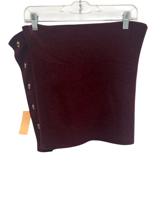 Henri Bendel Burgundy Red Cashmere Snap Button Knit Infinity Oversize scarf Burgundy Red / One Size