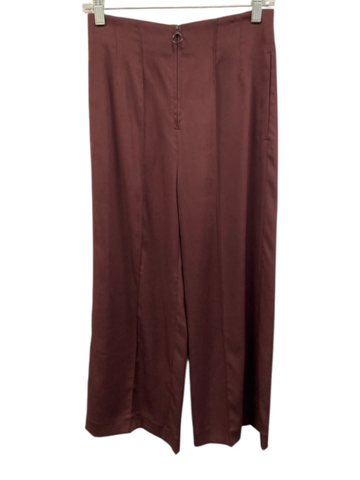 Karolina Zmarlak Size XS Maroon Red Triacetate Blend High Rise Pintuck Pants Maroon Red / XS