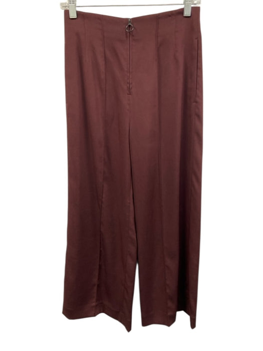 Karolina Zmarlak Size XS Maroon Red Triacetate Blend High Rise Pintuck Pants Maroon Red / XS