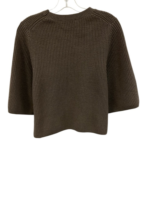 & Other Stories Size XS Taupe Gray Wool Half Sleeve Crochet Ribbed Sweater Taupe Gray / XS
