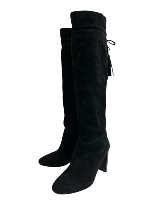 Kate Spade Shoe Size 5.5 Black Leather Suede Drawstring Tassel Almond Toe Boots Black / 5.5
