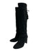 Kate Spade Shoe Size 5.5 Black Leather Suede Drawstring Tassel Almond Toe Boots Black / 5.5