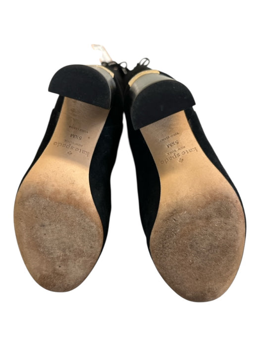 Kate Spade Shoe Size 5.5 Black Leather Suede Drawstring Tassel Almond Toe Boots Black / 5.5