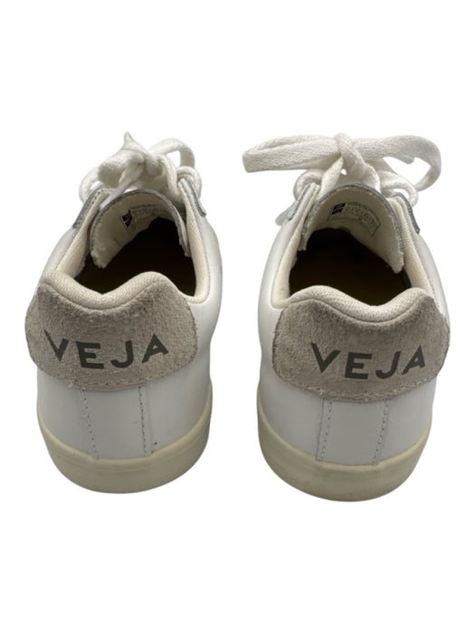 Veja Shoe Size 5 White Leather Upper Lace Up Logo Suede Low Top Sneakers White / 5