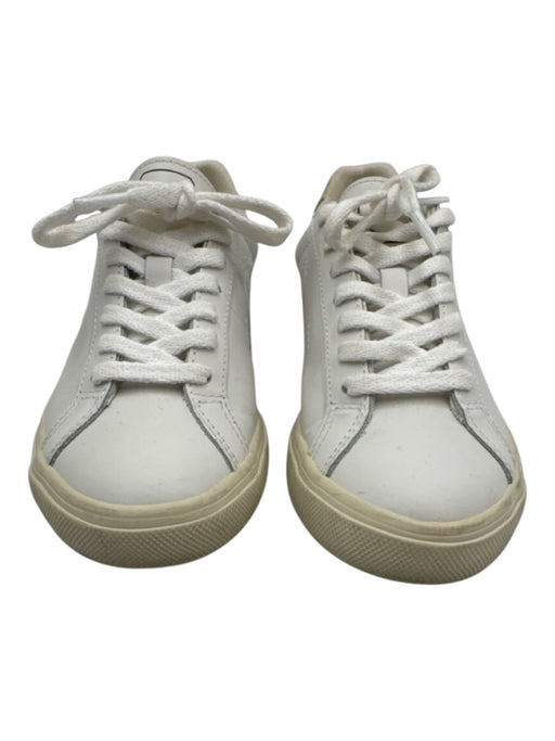 Veja Shoe Size 5 White Leather Upper Lace Up Logo Suede Low Top Sneakers White / 5