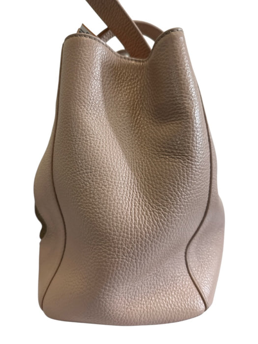 Mario Valentino Blush Beige Leather Tassel Logo Studded Magnetic Close Bag Blush Beige / Medium