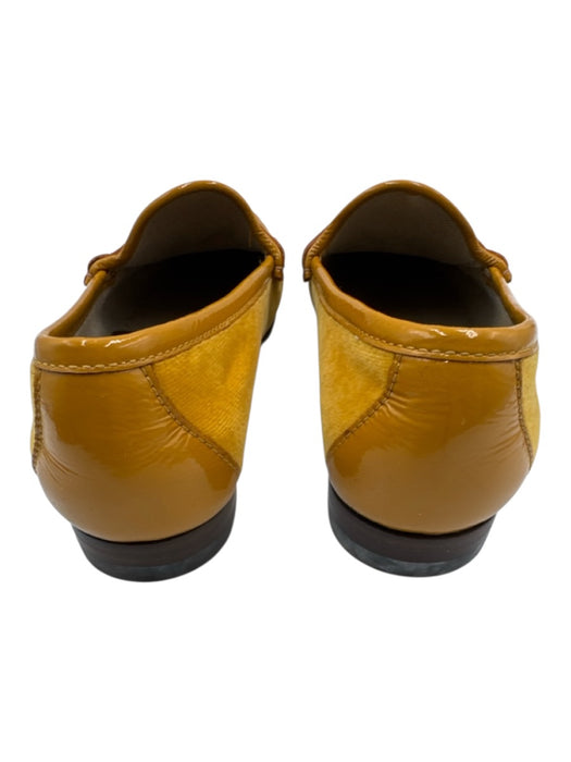Gucci Shoe Size 36 Marigold Yellow Leather & Textile Upper Velvet Loafers Marigold Yellow / 36
