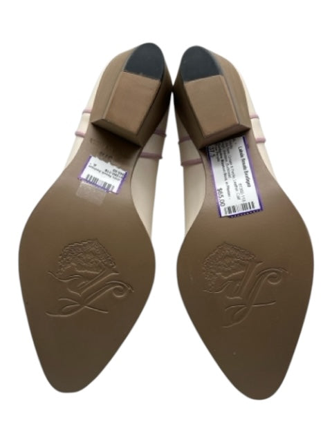 Free People Shoe Size 37.5 Cream & Purple Leather Calf High Western Boots Cream & Purple / 37.5