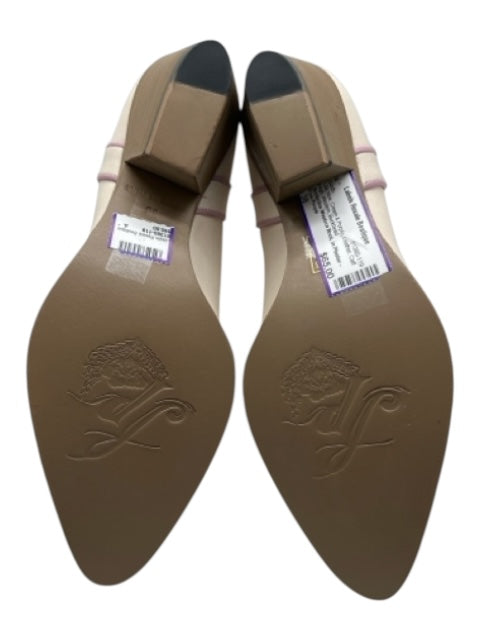 Free People Shoe Size 38 Cream & Purple Leather Calf High Western Boots Cream & Purple / 38