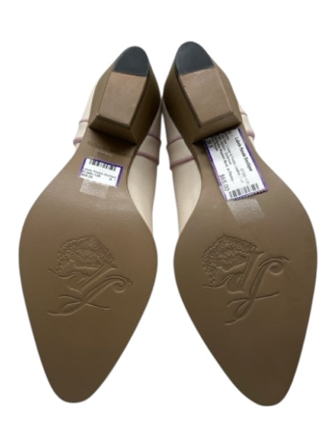 Free People Shoe Size 38.5 Cream & Purple Leather Calf High Western Boots Cream & Purple / 38.5