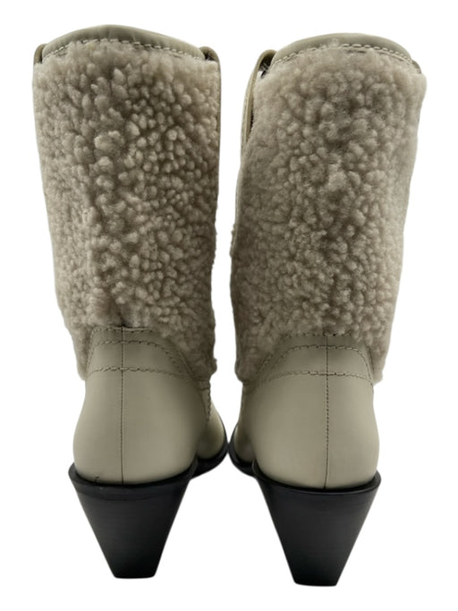 Free People Shoe Size 8 Cream Leather & Faux Fur Shearling Calf High Boots Cream / 8