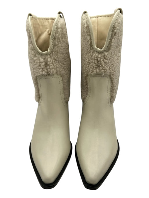 Free People Shoe Size 8 Cream Leather & Faux Fur Shearling Calf High Boots Cream / 8