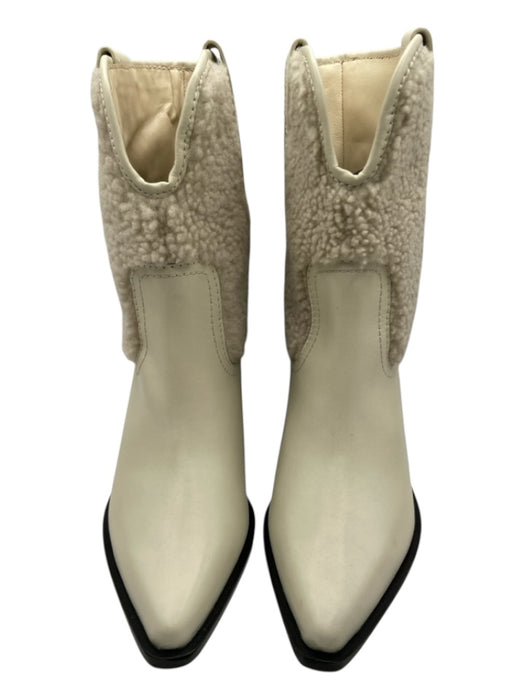 Free People Shoe Size 8 Cream Leather & Faux Fur Shearling Calf High Boots Cream / 8