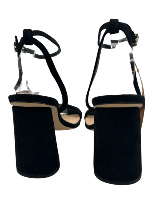 Sam Edelman Shoe Size 8 Black Suede Square Toe Ankle Strap Block Heel Sandals Black / 8