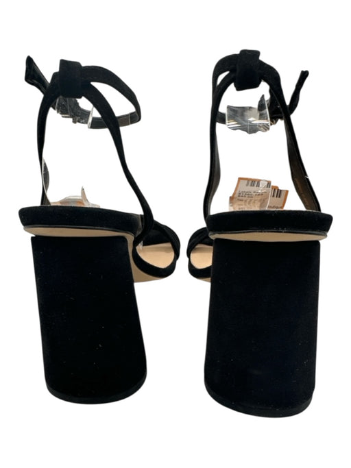 Sam Edelman Shoe Size 8 Black Suede Square Toe Ankle Strap Block Heel Sandals Black / 8