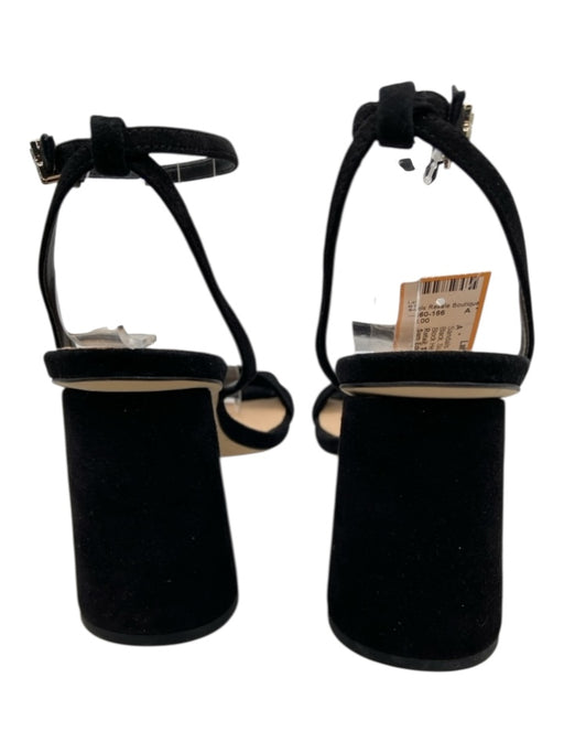 Sam Edelman Shoe Size 7 Black Suede Square Toe Ankle Strap Block Heel Sandals Black / 7