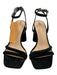 Sam Edelman Shoe Size 7 Black Suede Square Toe Ankle Strap Block Heel Sandals Black / 7