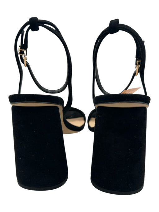 Sam Edelman Shoe Size 10 Black Suede Square Toe Ankle Strap Block Heel Sandals Black / 10