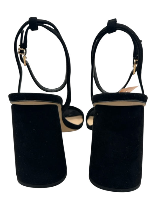 Sam Edelman Shoe Size 10 Black Suede Square Toe Ankle Strap Block Heel Sandals Black / 10