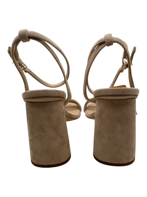 Sam Edelman Shoe Size 10 Beige Suede Square Toe Ankle Strap Block Heel Sandals Beige / 10