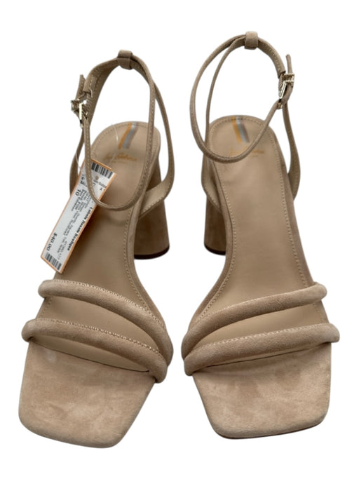 Sam Edelman Shoe Size 10 Beige Suede Square Toe Ankle Strap Block Heel Sandals Beige / 10