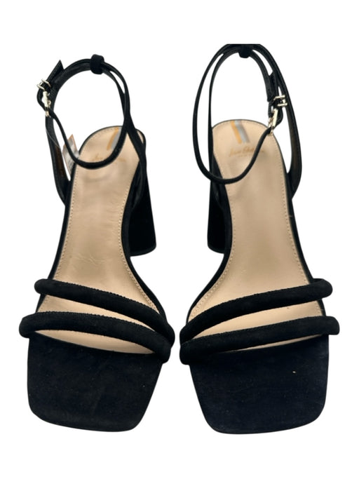 Sam Edelman Shoe Size 9.5 Black Suede Square Toe Ankle Strap Block Heel Sandals Black / 9.5