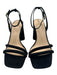 Sam Edelman Shoe Size 9.5 Black Suede Square Toe Ankle Strap Block Heel Sandals Black / 9.5