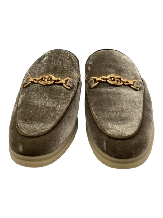 Sam Edelman Shoe Size 6.5 Green Velvet Almond Toe Buckle Detail Mules Green / 6.5