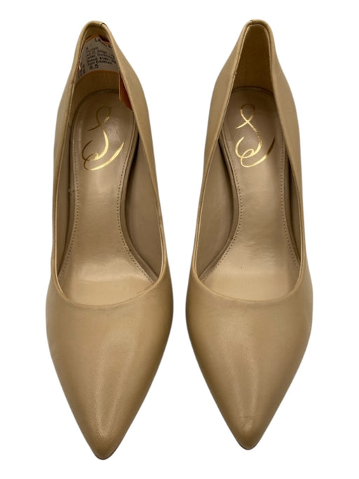 Sam Edelman Shoe Size 6.5 Beige Leather Pointed Toe Gold detail Pumps Beige / 6.5