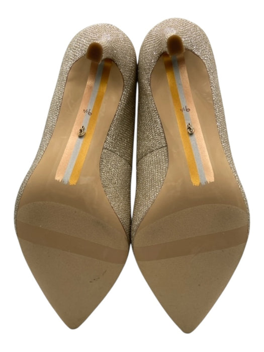 Sam Edelman Shoe Size 9.5 Beige & Silver Suede Pointed Toe Gold detail Pumps Beige & Silver / 9.5