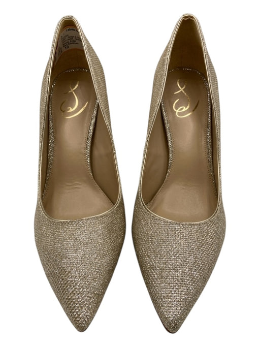 Sam Edelman Shoe Size 10 Beige & Silver Suede Pointed Toe Gold detail Pumps Beige & Silver / 10