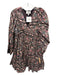 Cleobella Size M Brown, Pink, Multi Cotton 3/4 Balloon Sleeve Floral Dress Brown, Pink, Multi / M