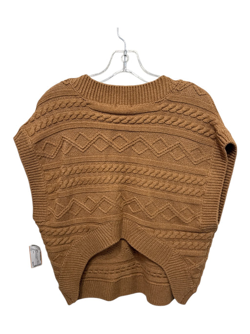 Pistola Size L light brown Wool Blend Cable Knit V Neck Vest Sweater light brown / L