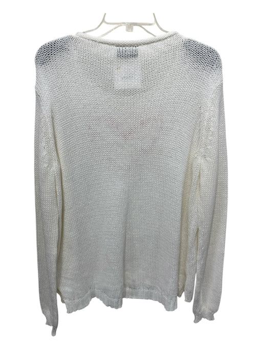 Wooden Ships Size M/L Cream & Red Cotton Blend Heart Floral Application Sweater Cream & Red / M/L