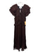 Cleobella Size M Black & Brown Viscose Flutter Cap sleeve Paisley Midi Dress Black & Brown / M