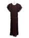 Cleobella Size S Black & Brown Viscose Flutter Cap sleeve Paisley Midi Dress Black & Brown / S