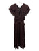 Cleobella Size S Black & Brown Viscose Flutter Cap sleeve Paisley Midi Dress Black & Brown / S